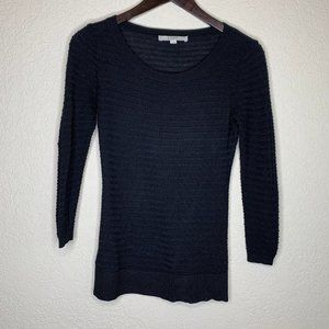 LOFT 3/4 sleeve black knit sweater size XS